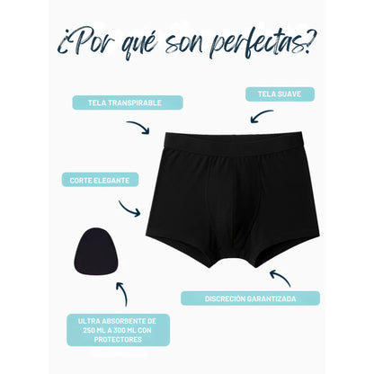 BOXERS ULTRA-ABSORBENTES PARA INCONTINENCIA